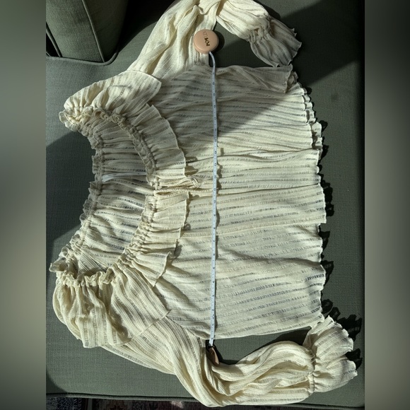 Anthropologie long sleeve sheer cropped tie blouse - Picture 6 of 7